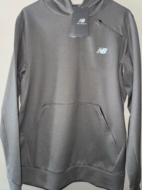 New Balance Men's Gray Crewneck Hoodie with Chest Logo